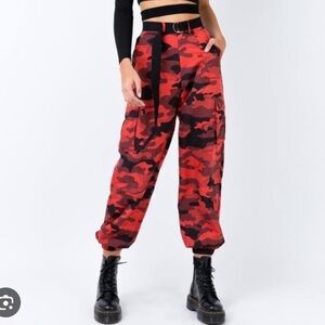 I.AM.GIA Red Camo Cargo Pants